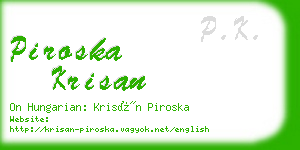 piroska krisan business card